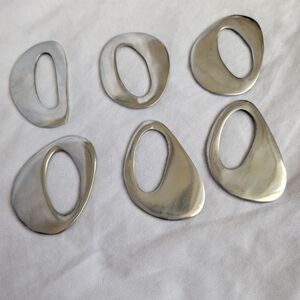 Silver Abstract Metal Earrings